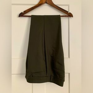 Express Olive Green Trouser Mid Rise Pant